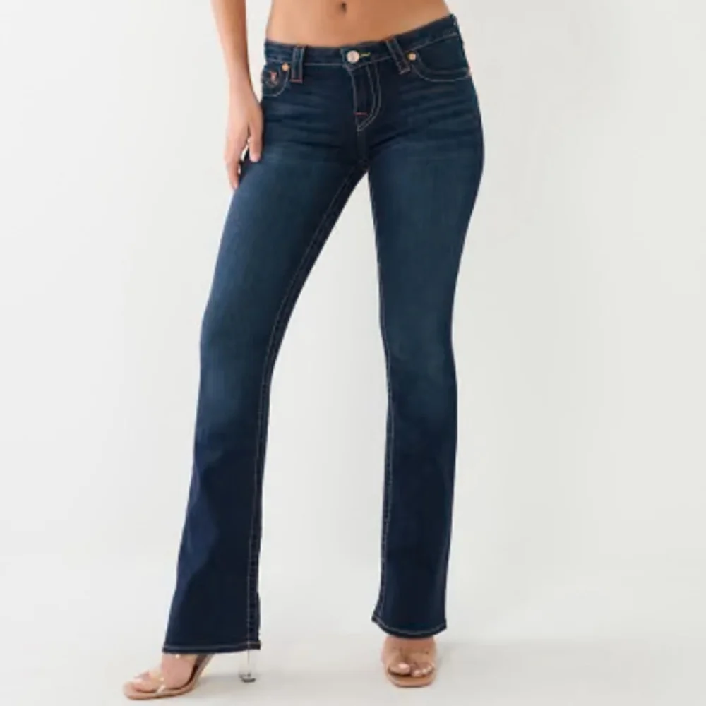 True religion straight leg jeans low rise cotton blend dark blue 5 pockets sz 26 - Picture 1 of 14
